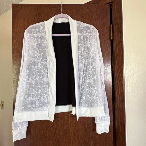 Flame skull cardigan up cycle burn out hand made XL - Picture 2 of 5